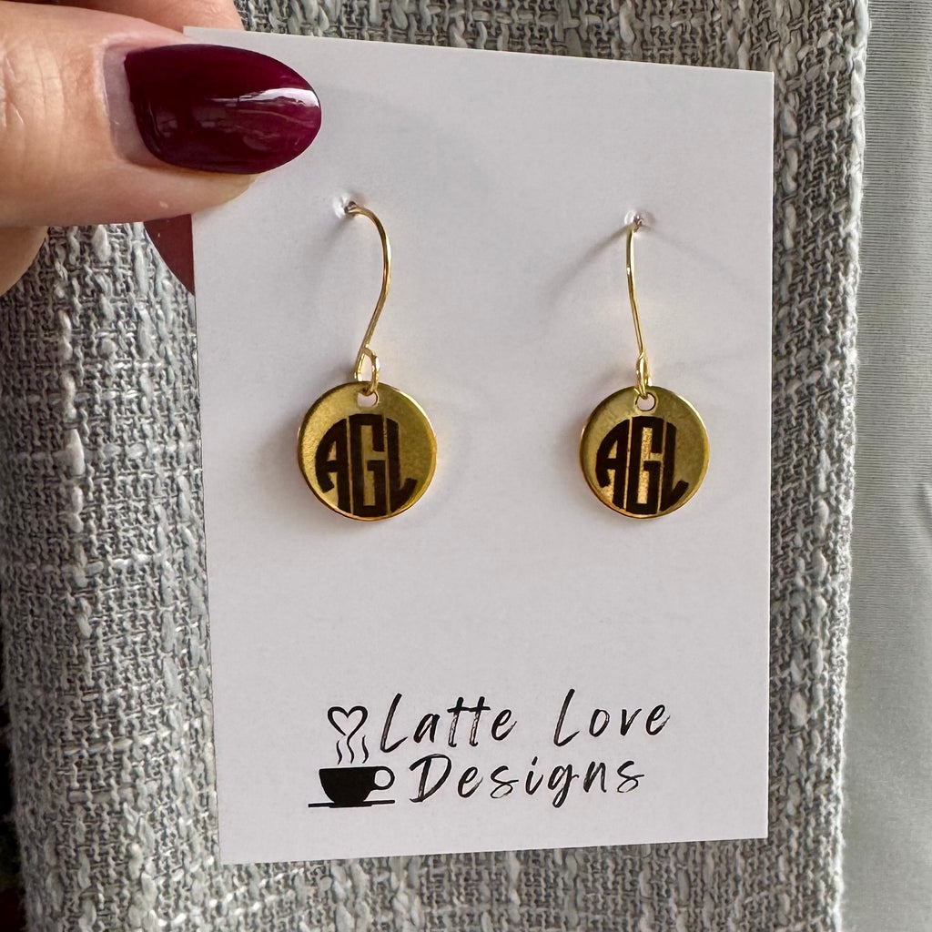 Dainty Monogram Circle Earrings