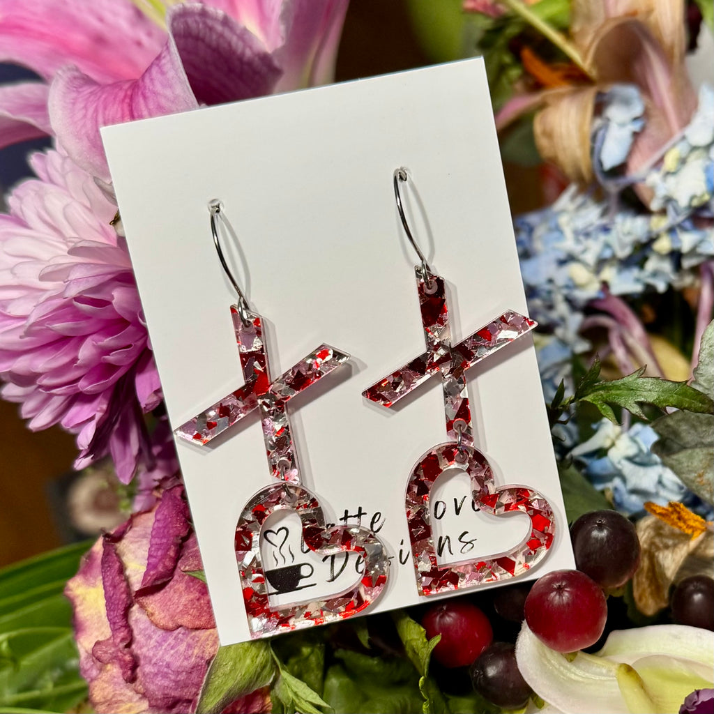 Valentine Glitter X O Earrings