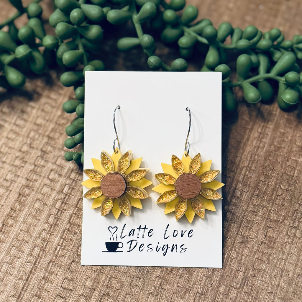 Golden Sunflower Earrings