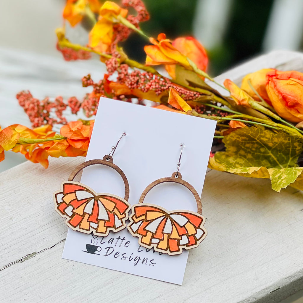 Orange and White Spirit Earrings