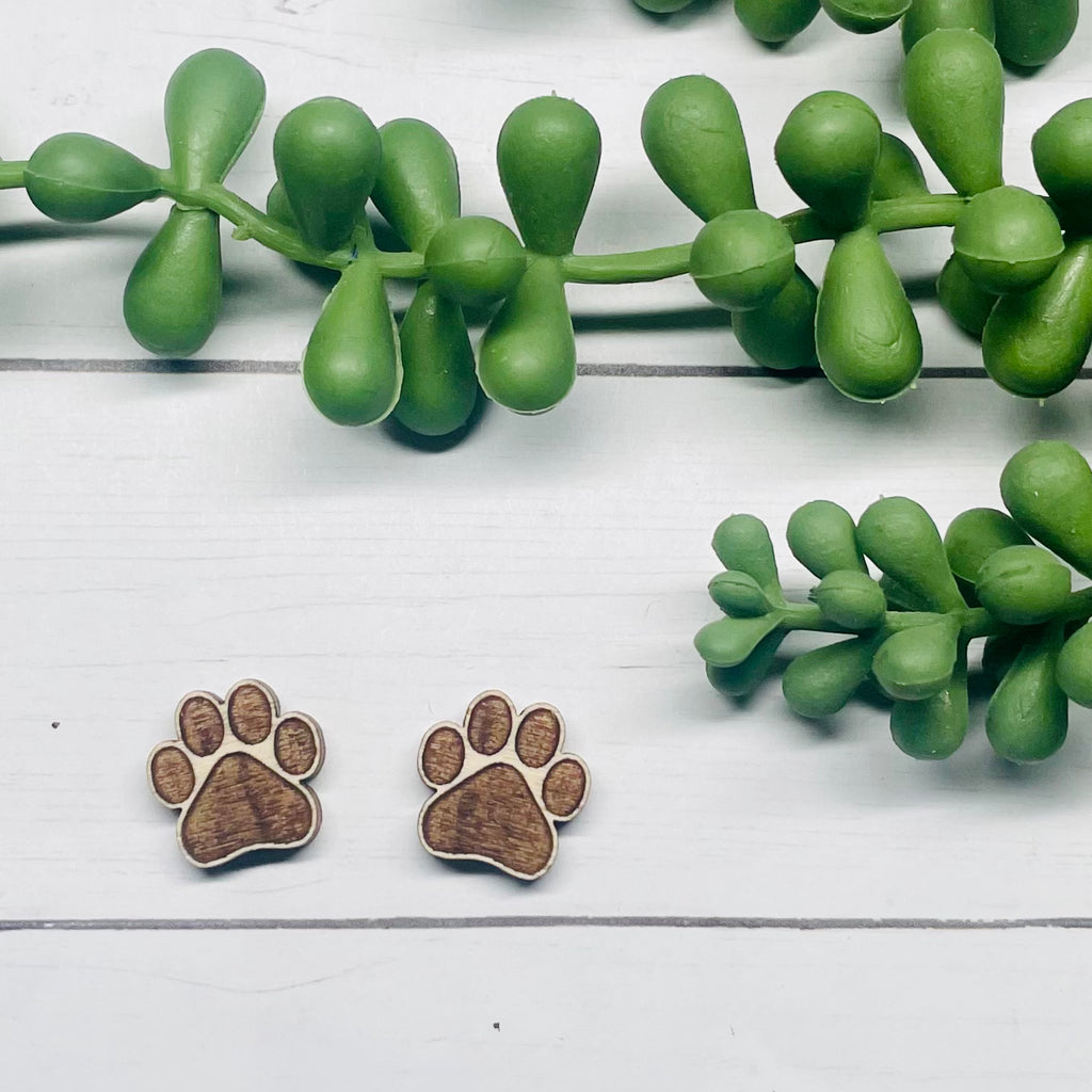 Paw Print Studs